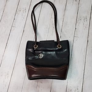 Brighton 2 Tone Leather Bucket Bag Purse